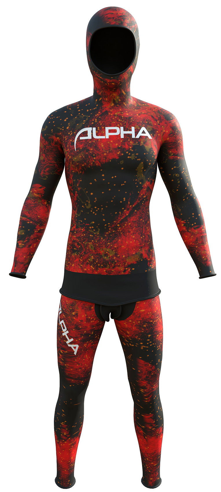 Spearfishing wetsuits CAMO red smooth skin camouflage